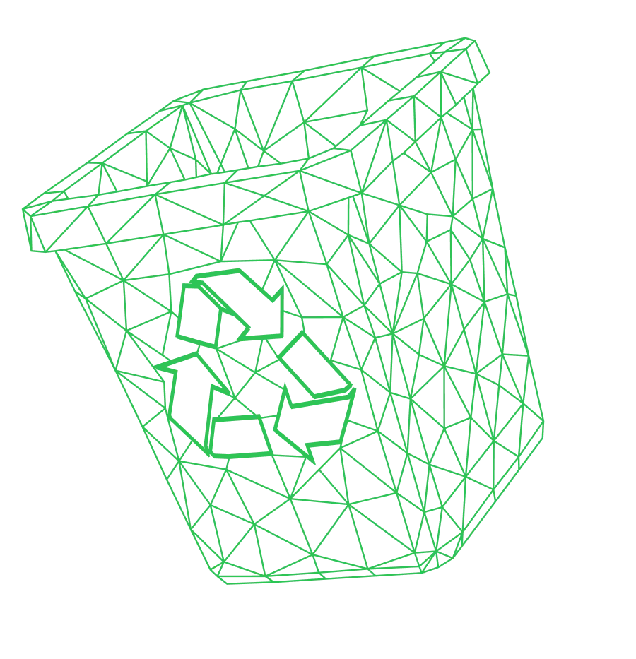 Recycling bin wireframe