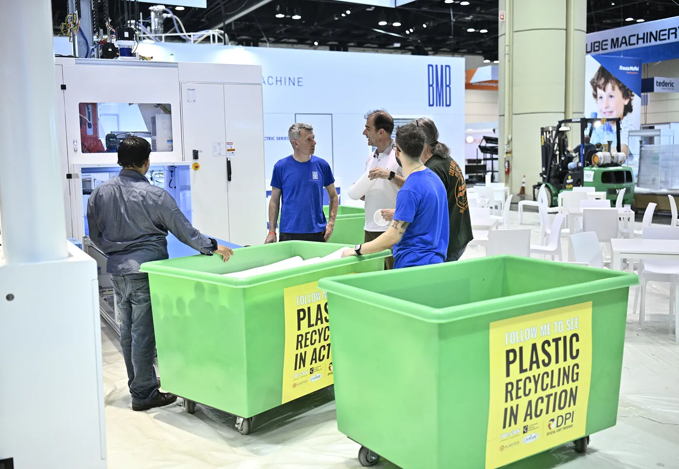 Recycling bins at NPE