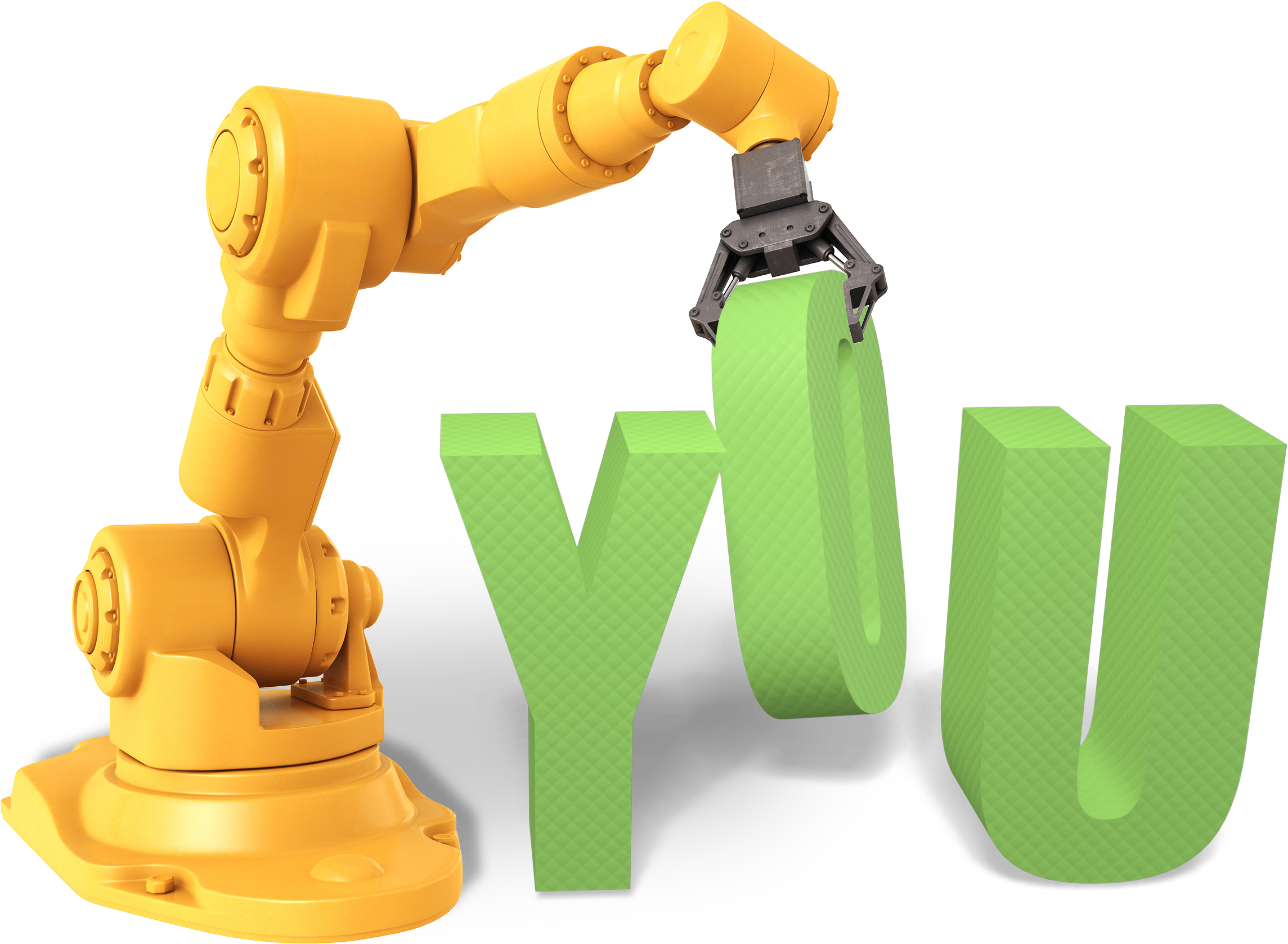 Robot Arm Building the word "You"